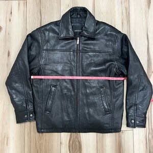 Excelled Men’s Black Leather Jacket – Size Medium